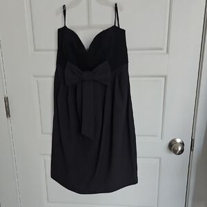 Mystic Black Mini Dress with Bow Detail